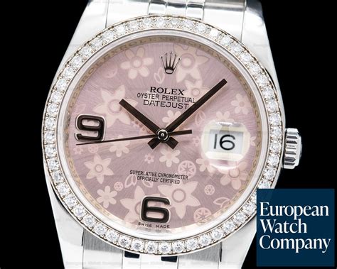 rolex pink floral price|Rolex pink face diamond bezel.